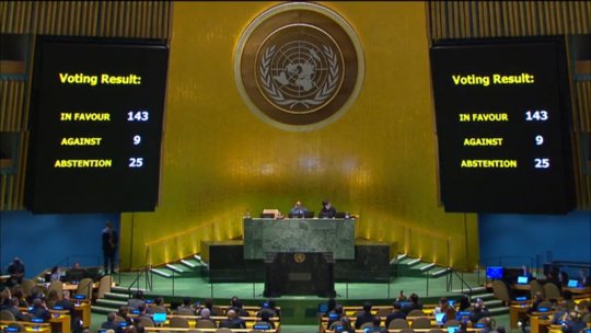 Vot simbolic în favoarea aderării Palestinei la ONU