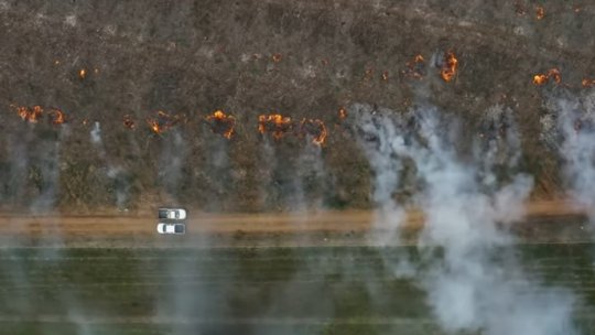 TULCEA: Incendiu de vegetaţie uscată şi stuf, la Ceamurlia de Jos