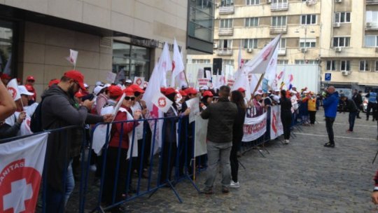 Protest al sindicaliștilor din Ministerul Sănătăţii