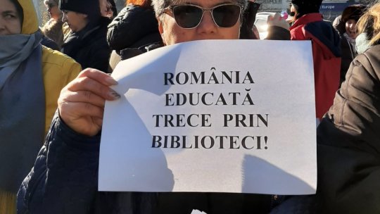 Protest al bibliotecarilor, în faţa Ministerului Culturii