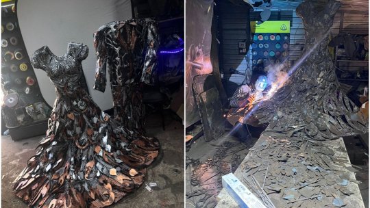 BUZĂU: O rochie din metal, dedicată de un sculptor fiicei sale