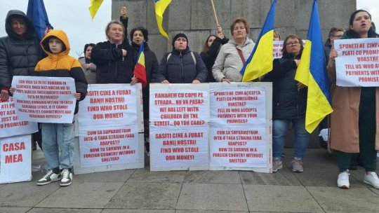 Refugiații ucraineni protestează în Arad