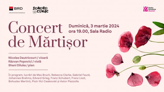 Concert de Mărțișor, organizat pe 3 martie la Sala Radio