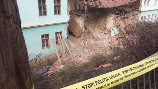 Clădirea internatului prăbușit în Odorheiu Secuiesc, în proces de consolidare
