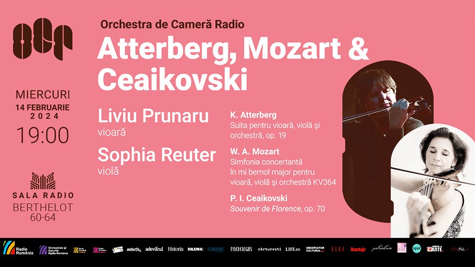 Liviu Prunaru (vioară) și Sophia Reuter (violă): doi invitați extraordinari pe scena Sălii Radio