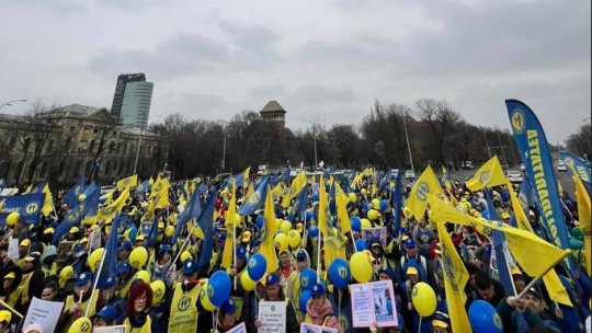 Angajații din Sănătate protestează la București