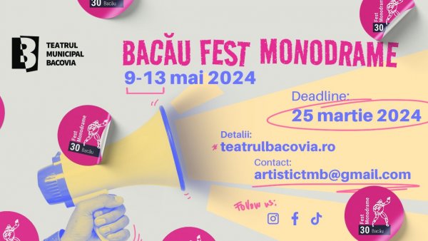 La festivalul de teatru Bacău Fest Monodrame, înscrierile se apropie de final