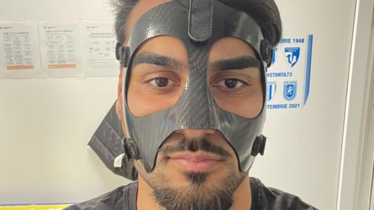 Accidentat, fotbalistul Ștefan Baiaram va fi nevoit să joace cu mască