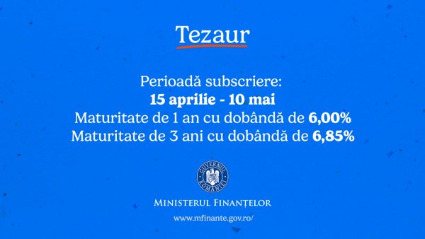 Noi titluri de stat Tezaur, disponibile de luni