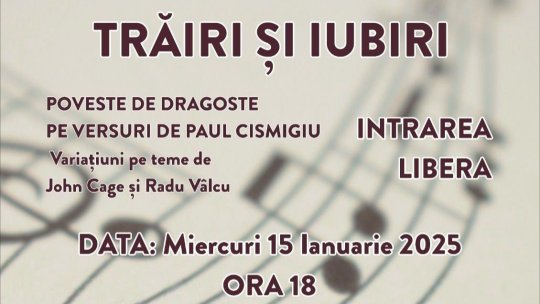 BRAȘOV: „Trăiri și iubiri”, la Centrul Cultural Reduta, de Ziua Culturii Naționale