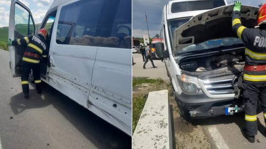 ALBA: Un microbuz școlar în care se aflau 12 copii, implicat într-un accident. Unul dintre minori a fost ușor rănit