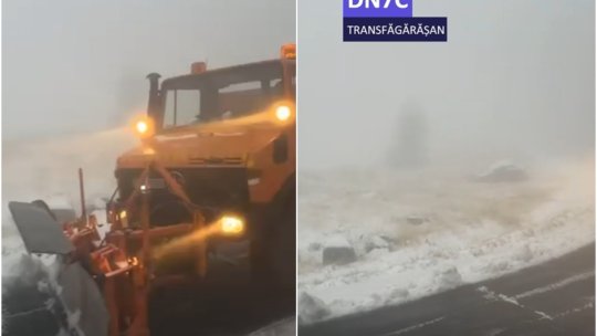 Acţiune de deszăpezire pe Transfăgărăşan, vineri dimineață | VIDEO
