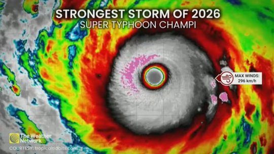 Taifunul Champi, în apropiere de Taiwan