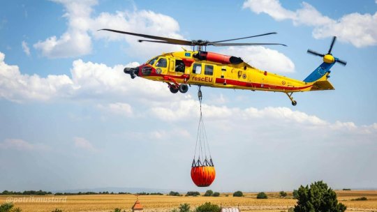 Elicopterul trimis de România în Serbia continuă misiunea de stingere a incendiilor